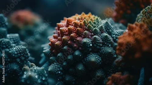 Futuristic vegetable. Extraterrestrial coral. Generative AI