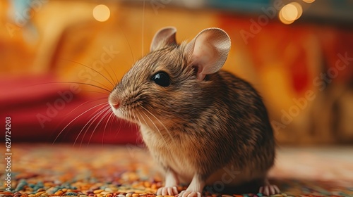 Adorable little mouse. Close-up. Generative AI