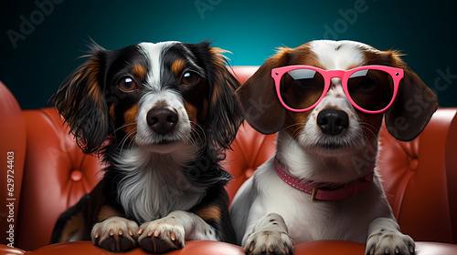 dogs of different breeds wearing glasses cool