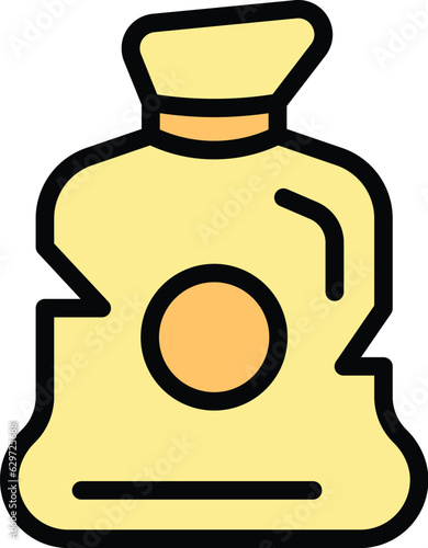 Food garbage bag icon outline vector. Trash bin. Rubbish can color flat