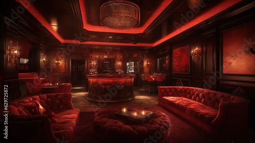Night club interior. Generative AI