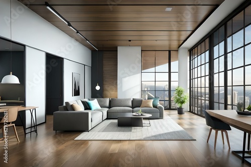 modern living room generated with AI technology © Mustafa_Art