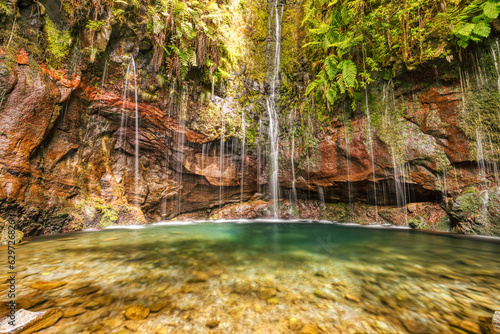 25 Fontes Falls on the Levada Trail  Madeira Island