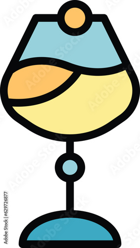 Wine glass icon outline vector. Drink bottle. Guide party color flat