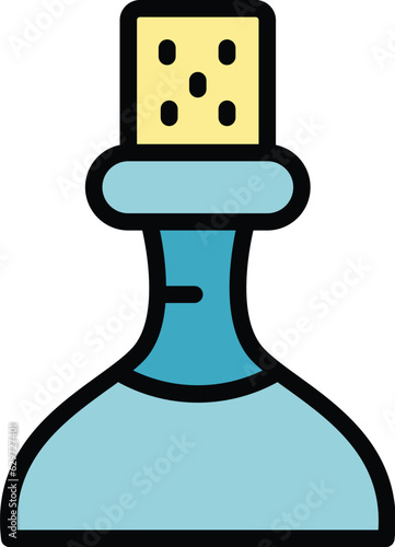 Wine bottle icon outline vector. Sommelier party. Critic alcohol color flat