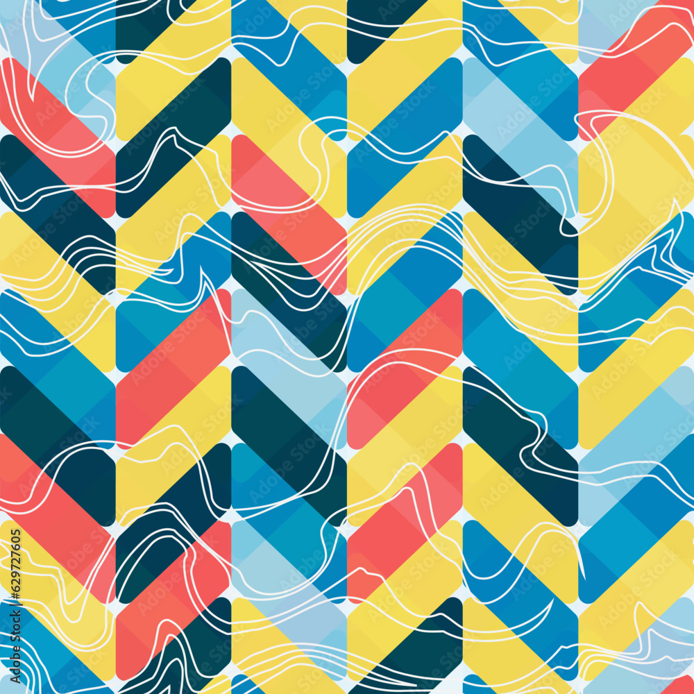 Fototapeta premium Vintage mosaic seamless pattern