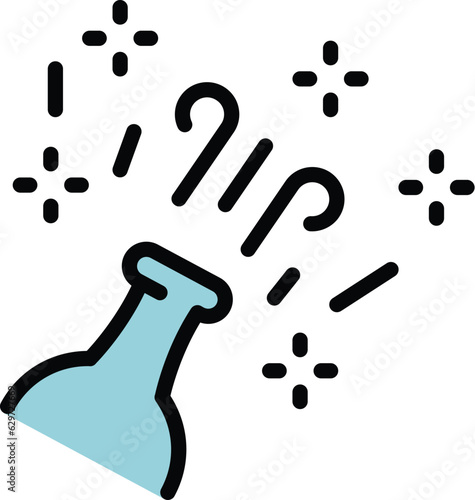 Champagne opener icon outline vector. Sommelier drink. Glass bottle color flat