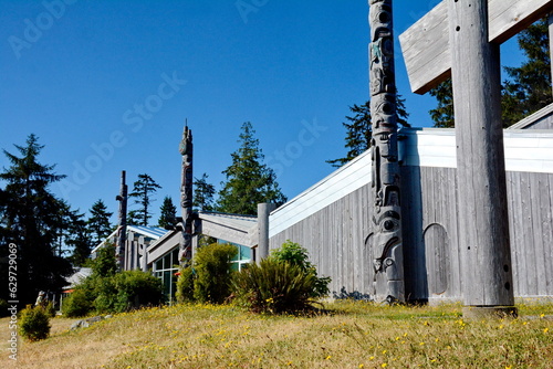 Skidegate, Haida Gwaii, British Columbia, Canada,  July 7, 2023: The Haida Heritage Centre the premier cultural centre of the Haida Nation and it’s people.