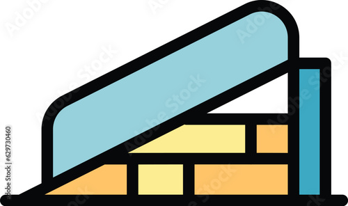 Disabled clinic bar icon outline vector. Medical therapy. Aged poster color flat