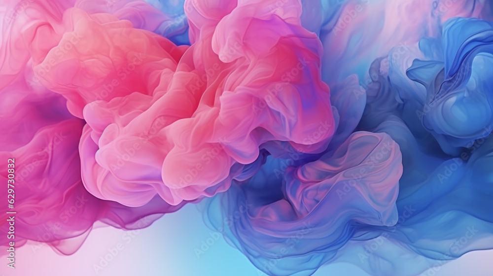 abstract background with pink and blue colored smoke. Generative Ai. 
