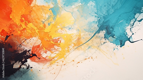 abstract watercolor background with splashes. Generative Ai. 