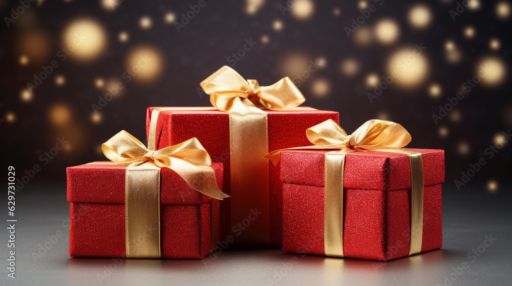 christmas gift box. Generative Ai. christmas gift box. Generative Ai.