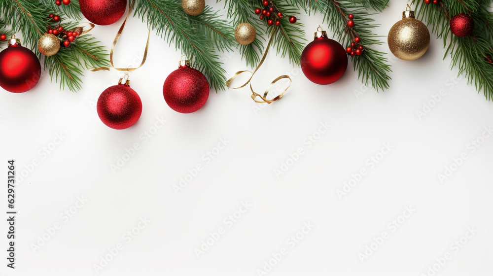 christmas background with christmas tree. Generative Ai. 