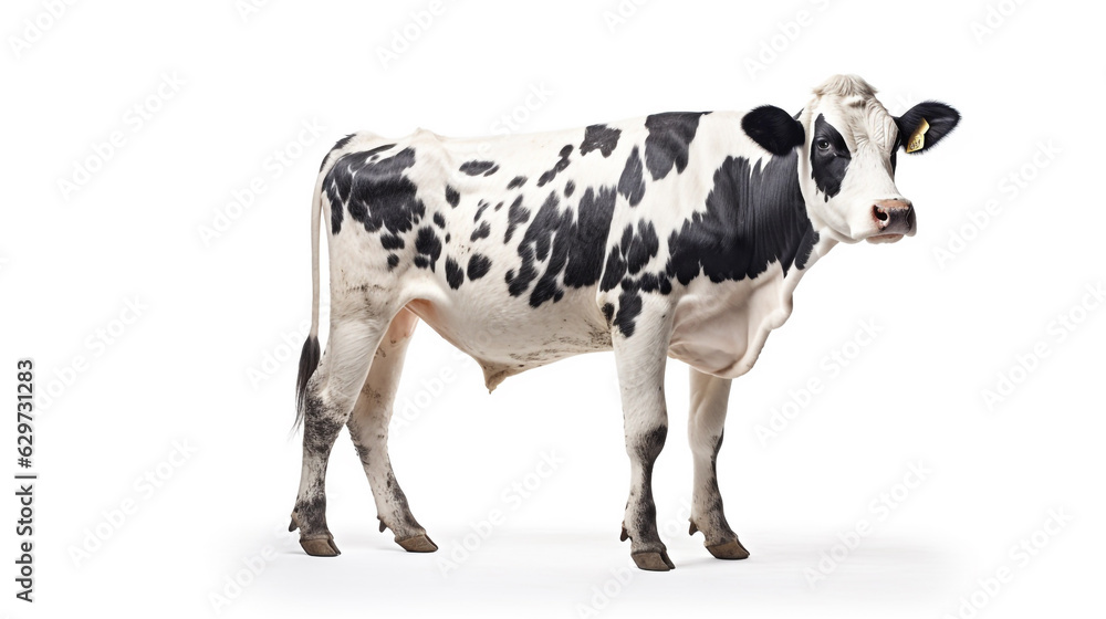 cow isolated on white background. Generative Ai. 