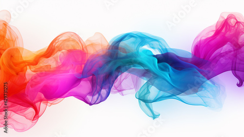 abstract colored smoke on white background. Generative Ai. 