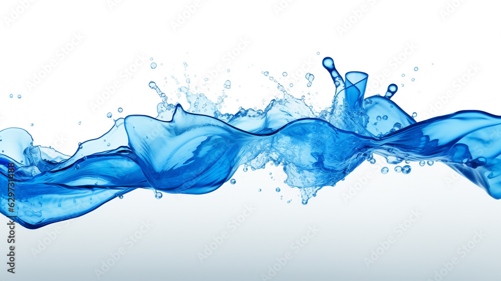 water splash isolated on white background. Generative Ai. water splash isolated on white background. Generative Ai.