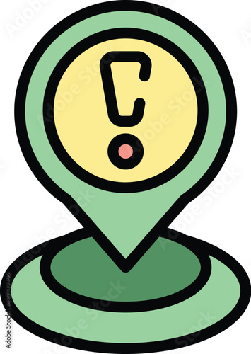 Support chat location icon outline vector. Customer call. Help center color flat