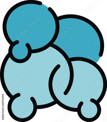 Bubble support chat icon outline vector. Customer call. Center help color flat