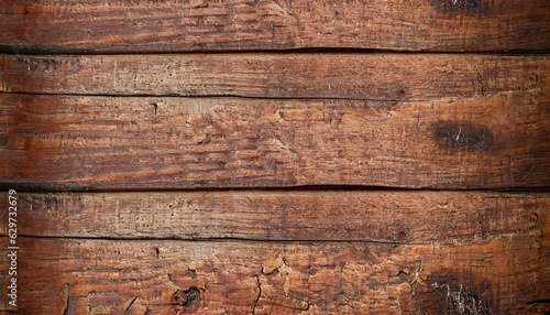 Wooden background banner, aged wood, brown wood, Generative AI