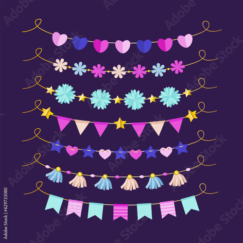 Colorful garlands for decoration