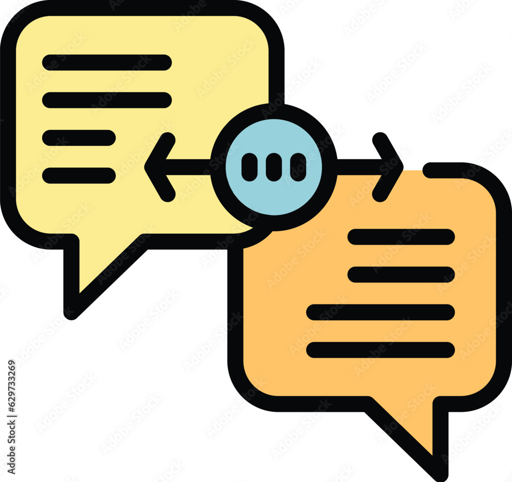 Chat call icon outline vector. Support service. Tech online color flat Chat call icon outline vector. Support service. Tech online color flat