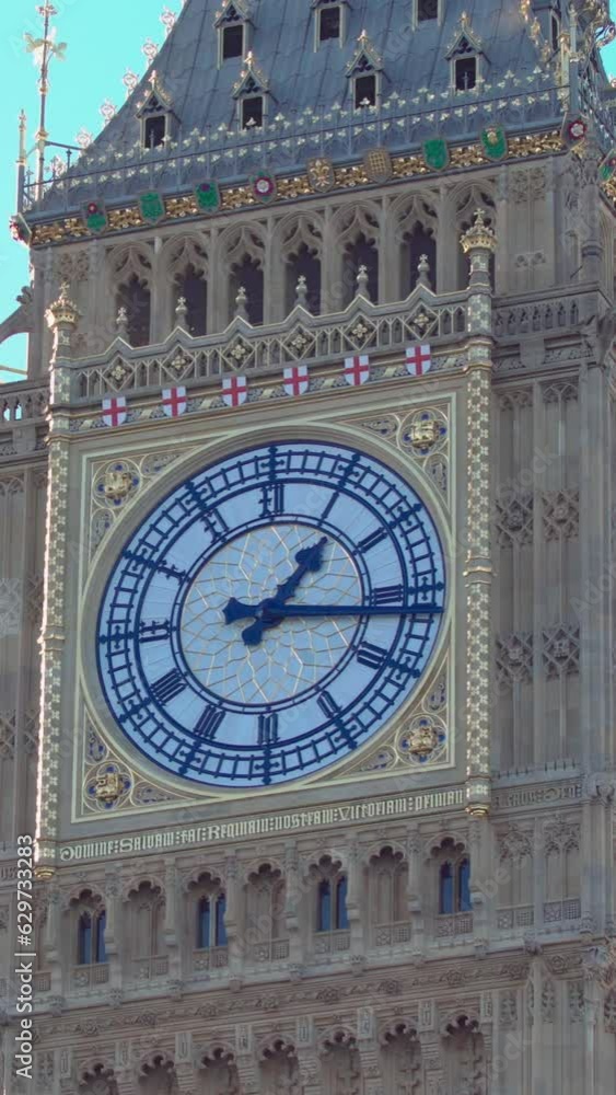 Big Ben and Houses of Parliament. London United Kingdom Westminster Bridge. Aerial vertical, vertical video background. Big Ben and Houses of Parliament. London United Kingdom Westminster Bridge. Aerial vertical, vertical video background.