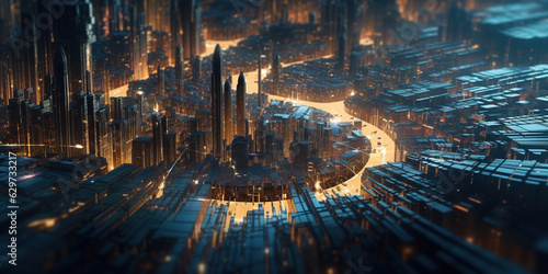 Modern futuristic city background Generative AI