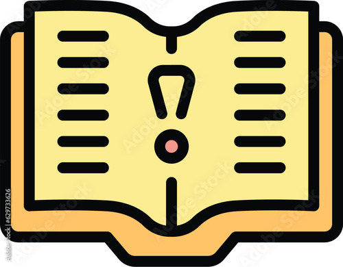 Open book support icon outline vector. Chat customer. Center help color flat