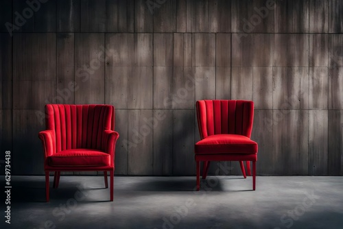 red chair in the empty room ai generated 