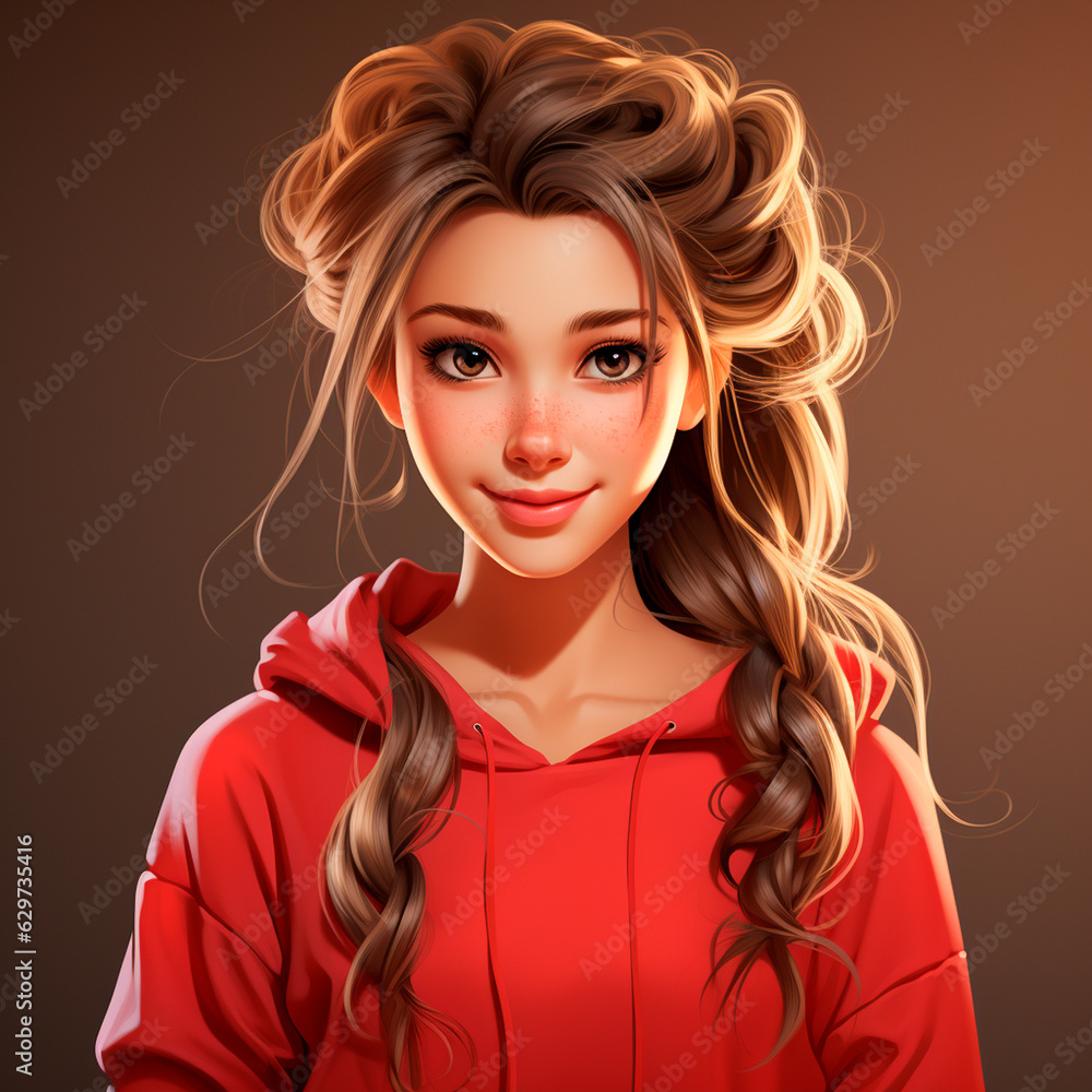 illustration of a beautiful girl with long hair illustration of a beautiful girl with long hair