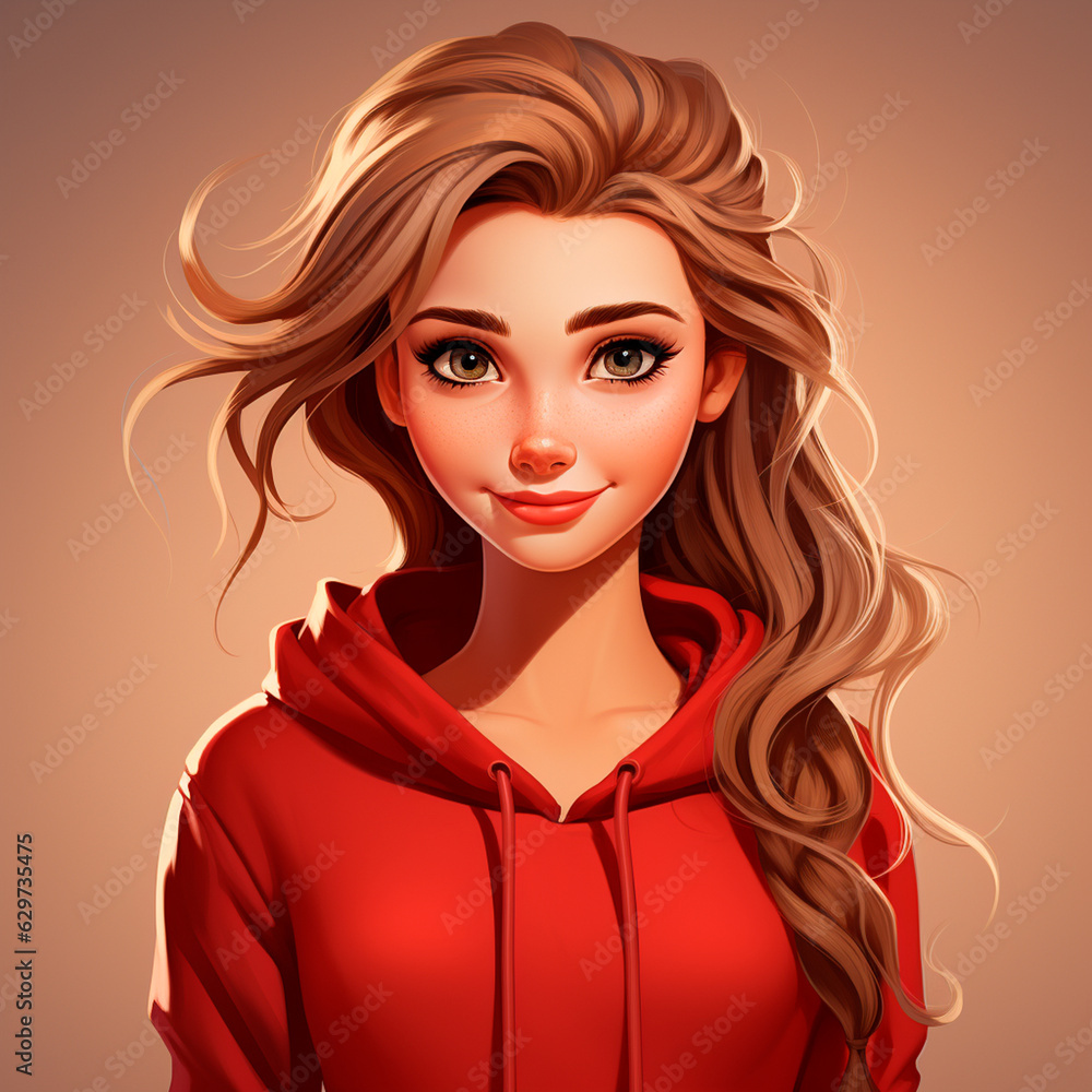 illustration of a beautiful girl with long hair illustration of a beautiful girl with long hair