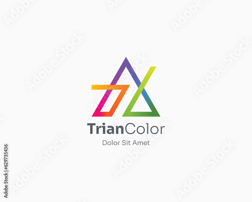 Free Download Simple colorful line triangle letter a logo gradient - GFXLoad