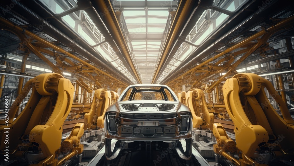 Fototapeta premium factory automation process Generative AI