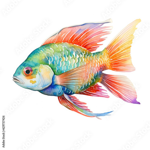 fish watercolor on a white background © Helena