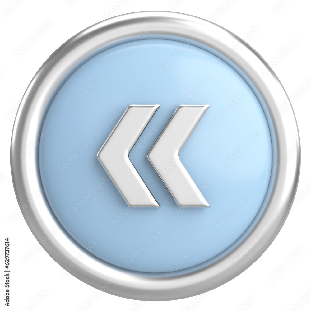 Previous button. Back button. 3D illustration. Previous button. Back button. 3D illustration.