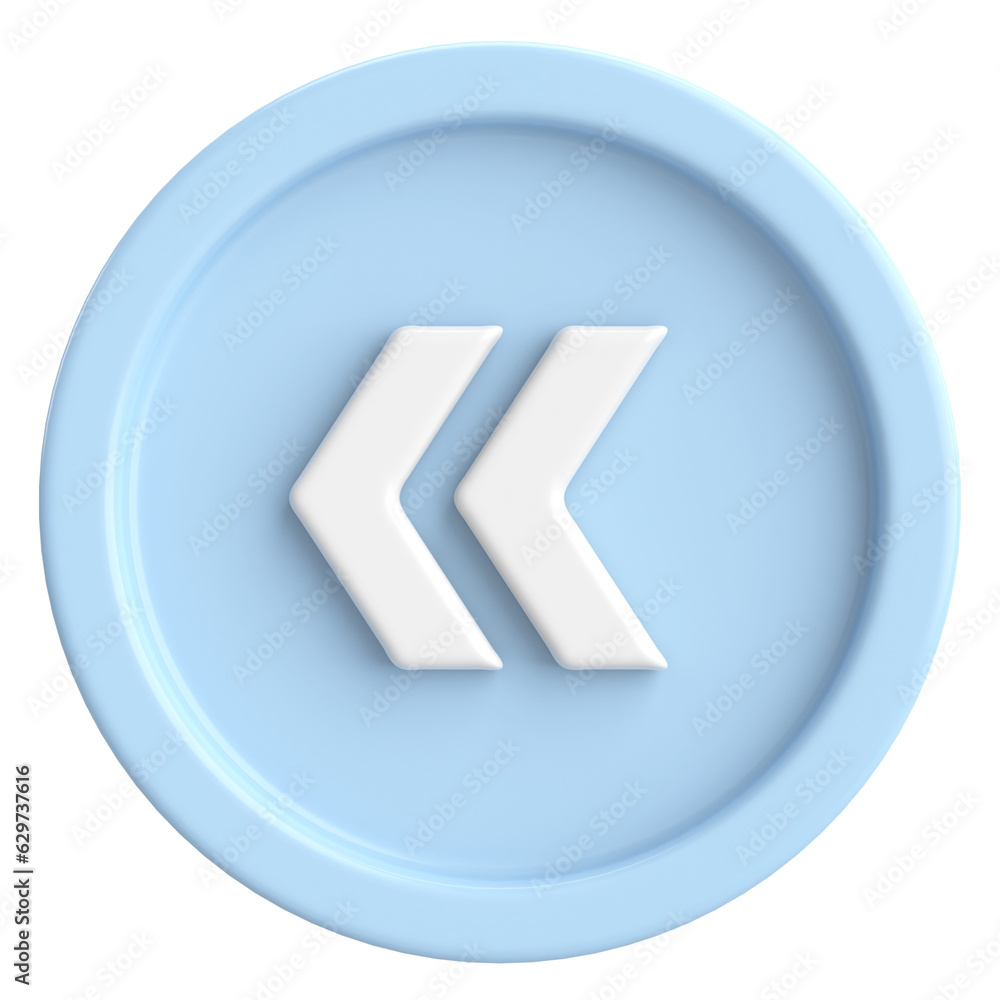 Previous button. Back button. 3D illustration. Previous button. Back button. 3D illustration.
