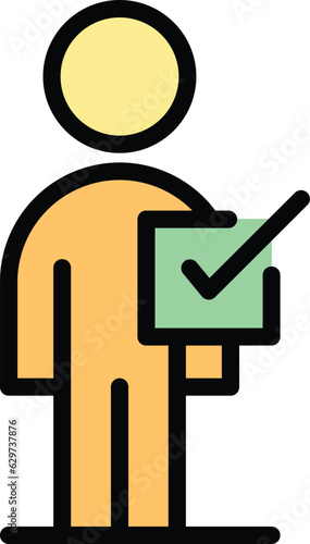 Wallpaper Mural Man benchmark icon outline vector. Financial compare. Unit time color flat Torontodigital.ca