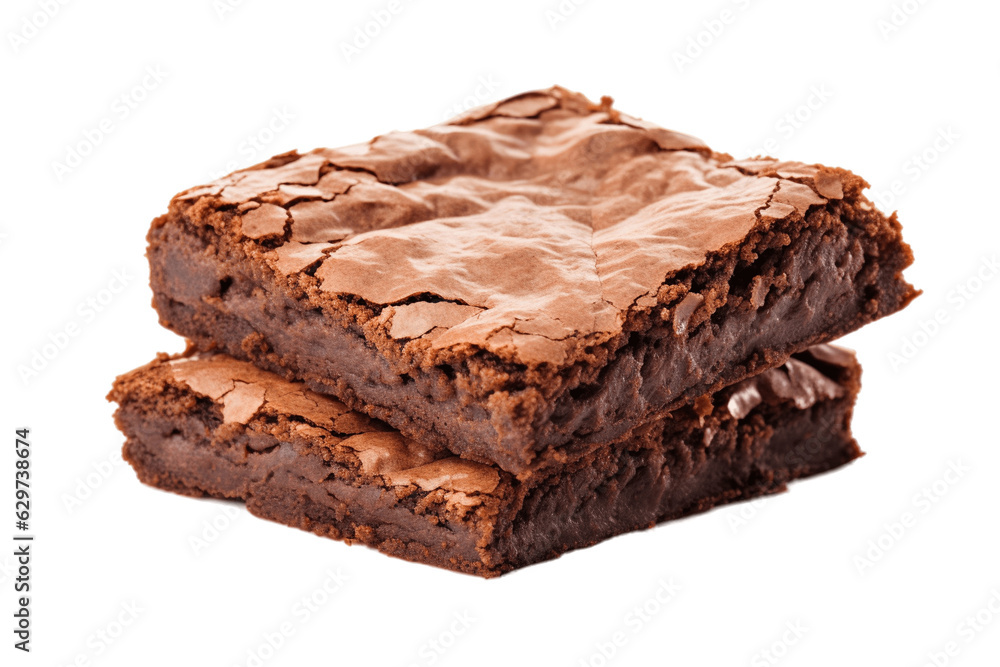 Brownie isolated on transparent background. PNG file, cut out