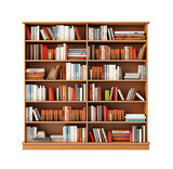 Bookshelf isolated on transparent background. PNG file, cut out