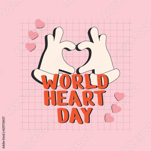 world heart day vector design