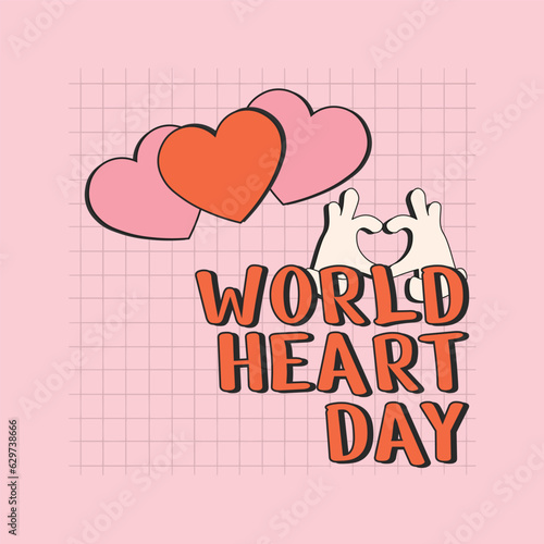 world heart day vector design