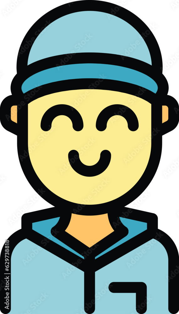 Courier icon outline vector. Service relocation. Home move color flat