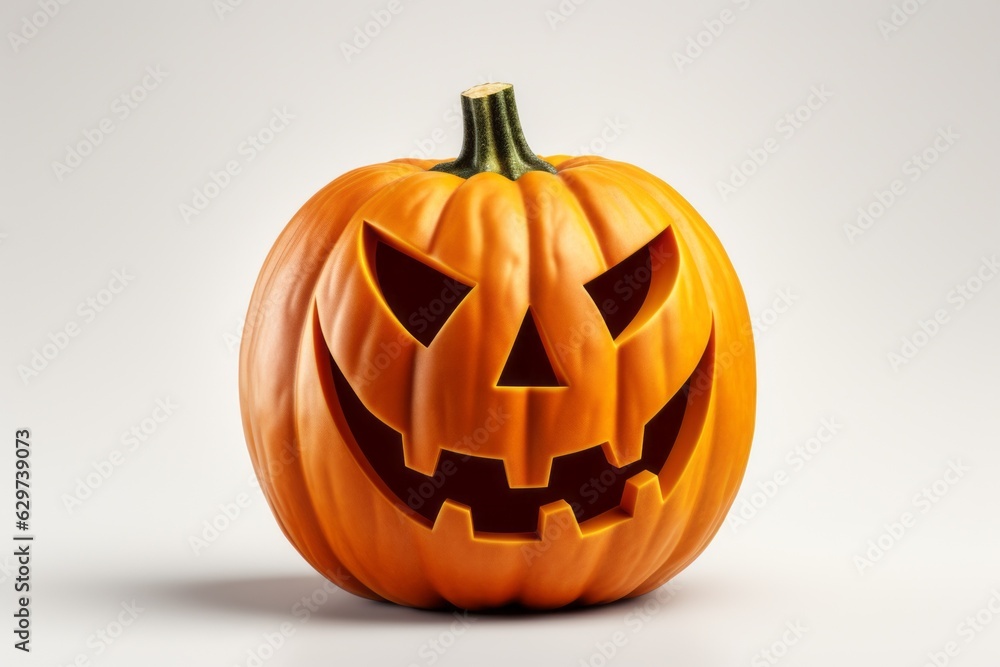 Pumpkin on a light white background. Halloween concept. Background with selective focus and copy space Pumpkin on a light white background. Halloween concept. Background with selective focus and copy space