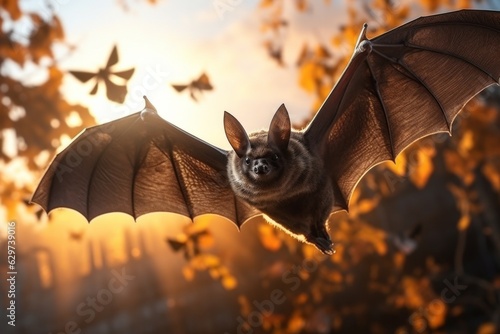 Fairy bat. Halloween concept. Background with selective focus and copy space