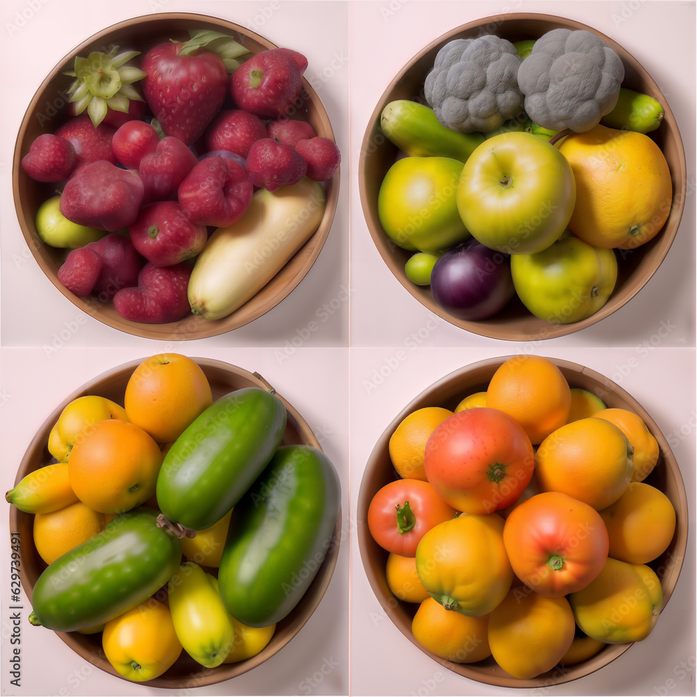 bowl of fruit and vegetable bowl of fruit and vegetable