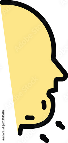 Liposuction icon outline vector. Fat surgery. Plastic skin color flat