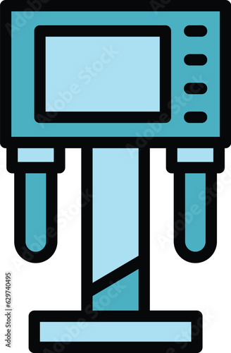 Liposuction equipment icon outline vector. Fat body. Plastic skin color flat