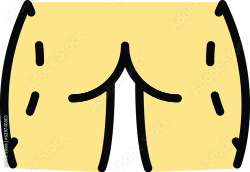 Back liposuction icon outline vector. Skin diet. Body plastic color flat
