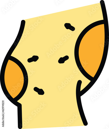 Abdomen surgery icon outline vector. Skin body. Fat body color flat
