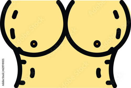 Bra liposuction icon outline vector. Cosmetic diet. Body slim color flat